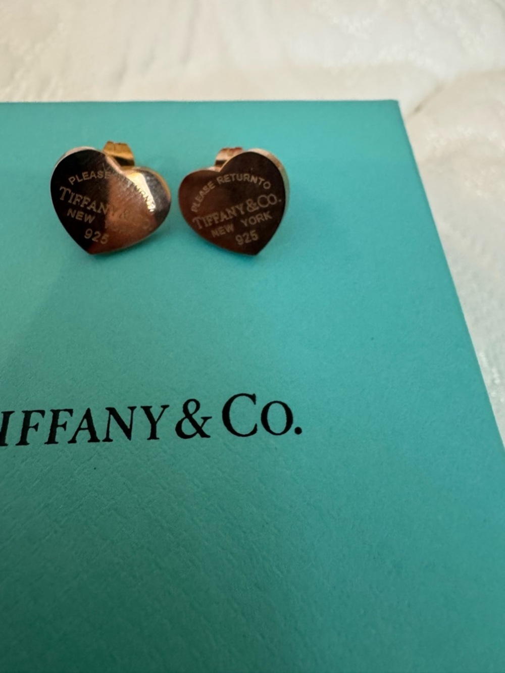 Tiffany & Co. Rose Gold Heart Stud Earrings - Picture 3 of 3